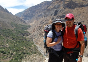 Adam and Megan before taking off on day two of our Colca Trek