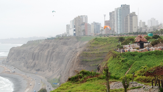 Lima Coastline and Parque del Amor in Miraflores Lima Coastline