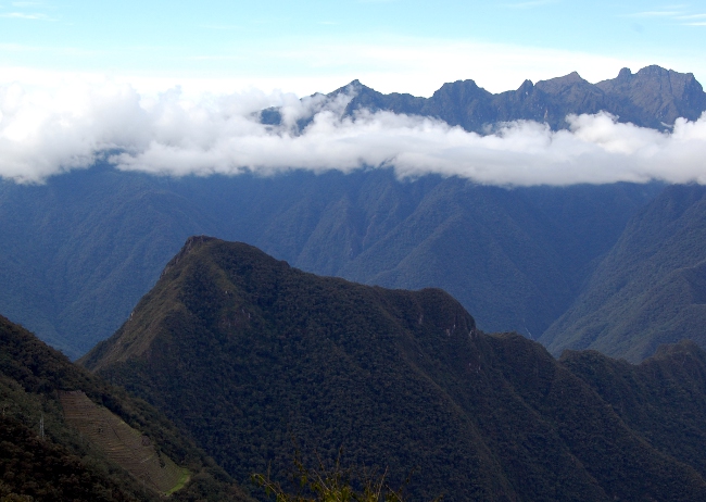 Machu Picchu Mountain and Yunkapata Terrace Ruins Machu Picchu Mountain and Yunkapata Terrace Ruins on the Inca Trail