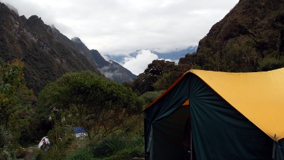 View from Camp on the morning of day 3 View from Camp on the morning of day 3 of the Inca Trail