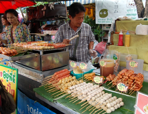 Street Food from Bangkok weekend market Bangkok, Thailand weekend market street food