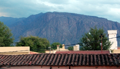 View from our room at Hostel Ruta 40 in Cafayate