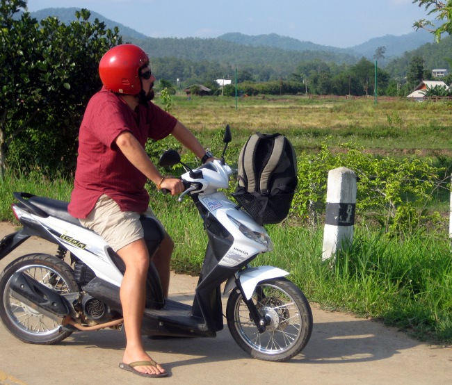 Riding motorbikes in Thailand