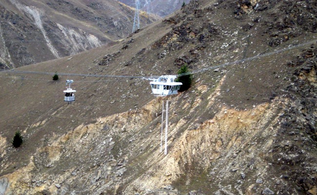 View of bungee gondola in Queenstown, New Zealand