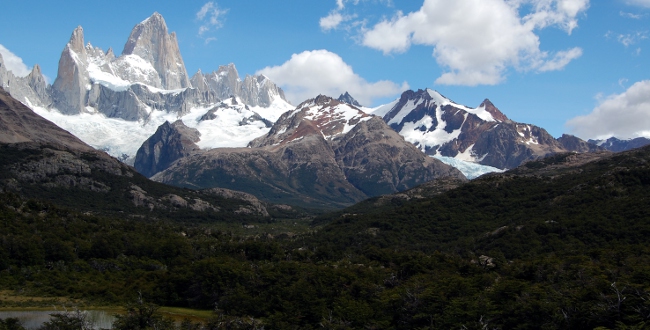Glimpse of Fitz Roy from mirador, El Chalten, Patagonia, Argentina Glimpse of Fitz Roy from mirador, El Chalten, Patagonia, Argentina