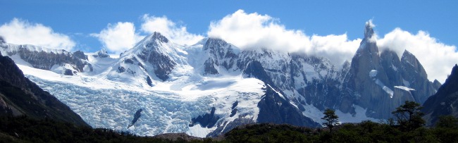 Panoramic view of Glacier and Lago Torre