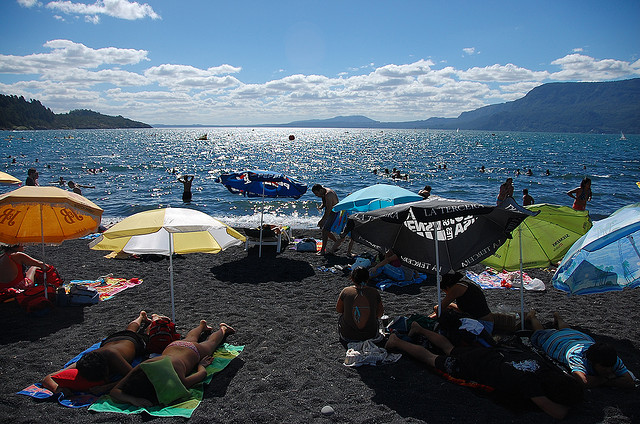 Pucon Beach and Lago Villarrica, Chile