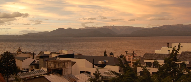 View from our room at Hostel Pudu in Bariloche, Argentina