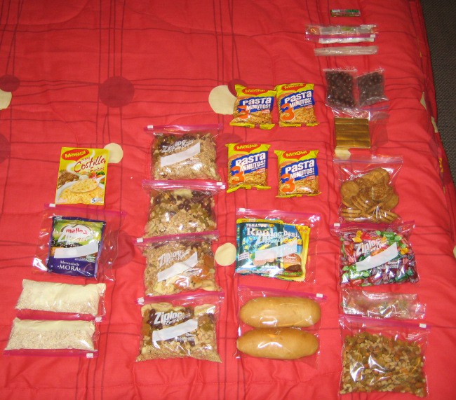 All the food we brought with us, nice and organzied