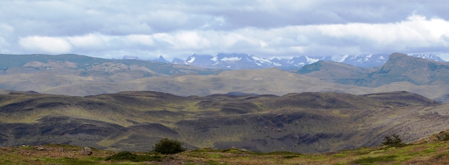 Rolling green hills, Torres del Paine, Patagonia, Chile