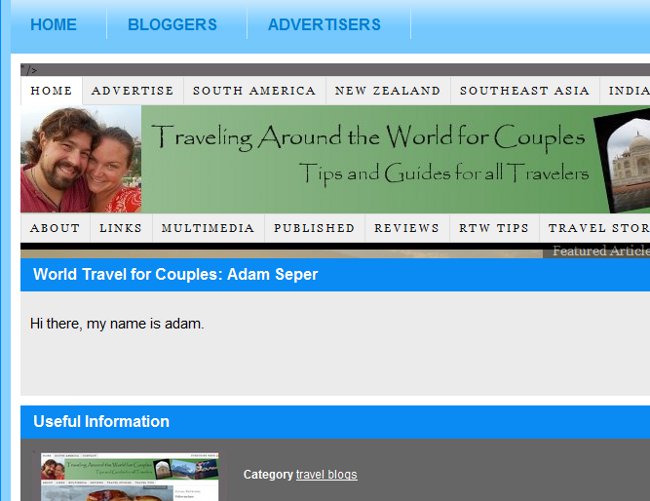 Blog Advertising Network Screenshot Blog Advertising Network Screenshot