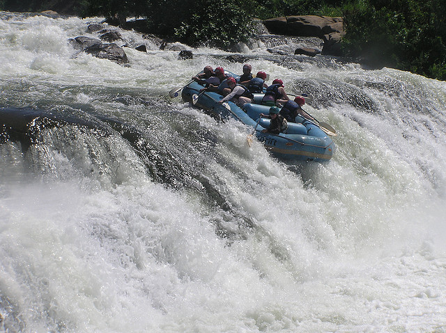 Overtime rapid while rafting the Nile in Africa Overtime rapid while rafting the Nile in Africa