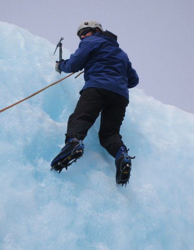 Adam's first climb on Franz Josef Glacier in New Zealand