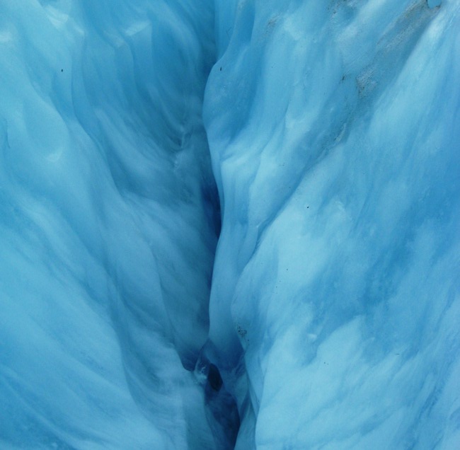 Blue Ice of Franz Josef Glacier in New Zealand