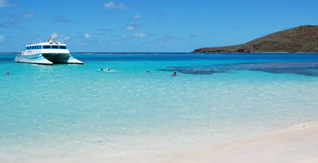 Boat and water at Culebra Island, Puerto Rico