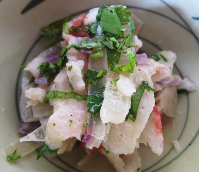 King crab salad at Crispy y Relleno in Pinones, Puerto Rico