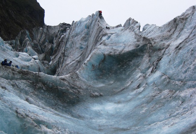 Setting up the second climb on Franz Josef Glacier in New Zealand