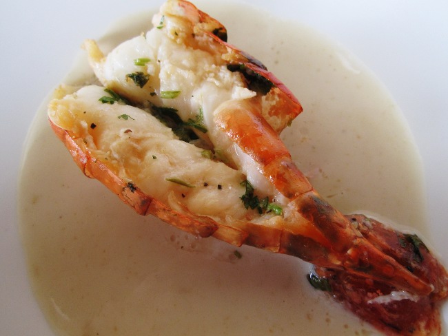 Shrimp in a coconut and ginger sauce at Crispy y Relleno in Pinones, Puerto Rico
