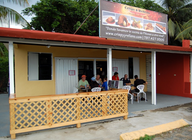 The outside of Crispy y Relleno in Pinones, Puerto Rico