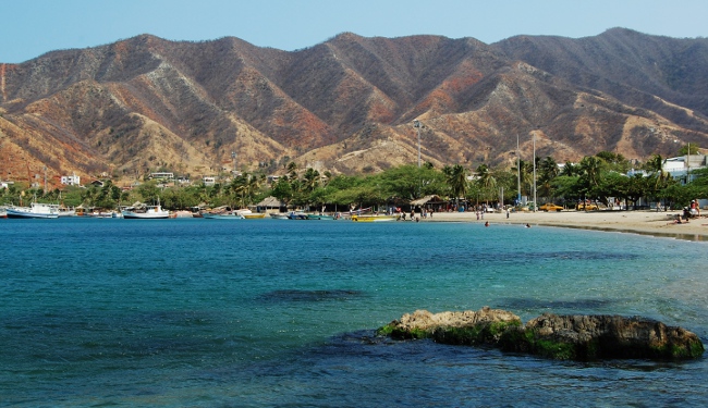 View of the town of Taganga, Colombia