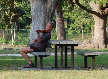 Violinist in Audubon Park, New Orleans, Louisiana