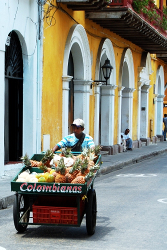 Fruit Vendor in the historic center of Cartagena, Colombia Fruit Vendor in the historic center of Cartagena, Colombia