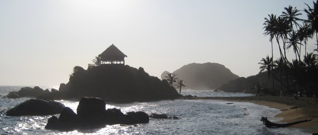 Morning shot of Cabo beach in Tayrona National Park in Colombia Morning shot of Cabo beach in Tayrona National Park in Colombia