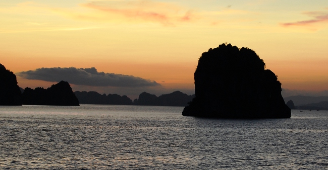 Sunset in Ha Long Bay, Vietnam